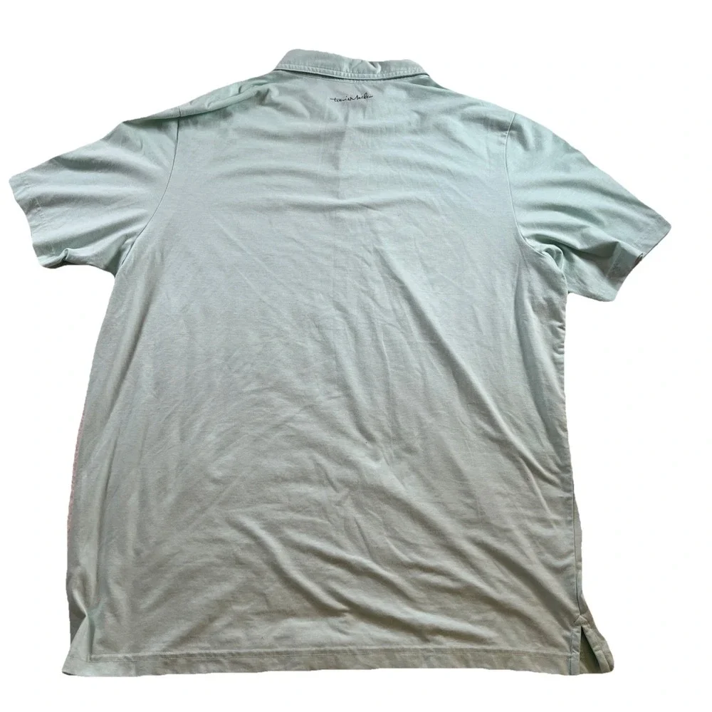 Travis Mathew Shirt Men's XXL‎ Blue Green Short Sleeve Golf Polo